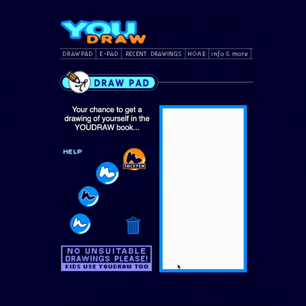 The original YouDraw drawing pad interface